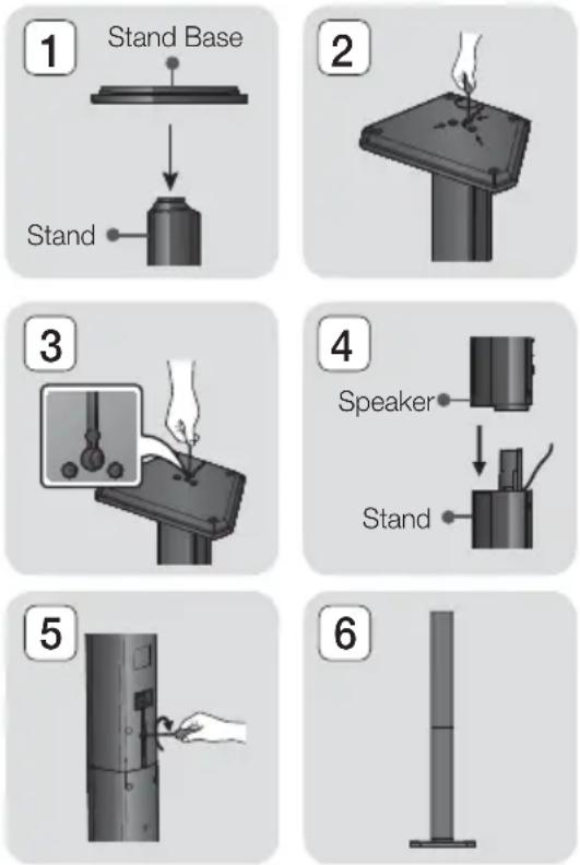 1 Stand Base Stand 2 3 4 Speaker Stand 5 6