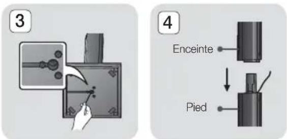 SAMSUNG HTE4530 - Installation des enceintes sur le pied Tallboy - 2