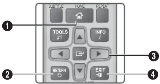 SAMSUNG HTF4530 - Touches de la commande utilisées pour le menu Paramètres - 1