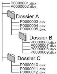 PANASONIC SCBTX75 - Structure des dossiers DivX sur DVD-R/DVD-R DL/CD-R/CD-RW/dispositif USB - 1