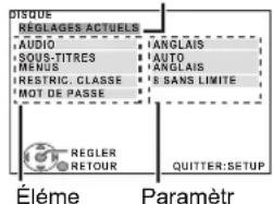 PANASONIC SCPT90 - Modifier les paramétrages du lecteur - 2