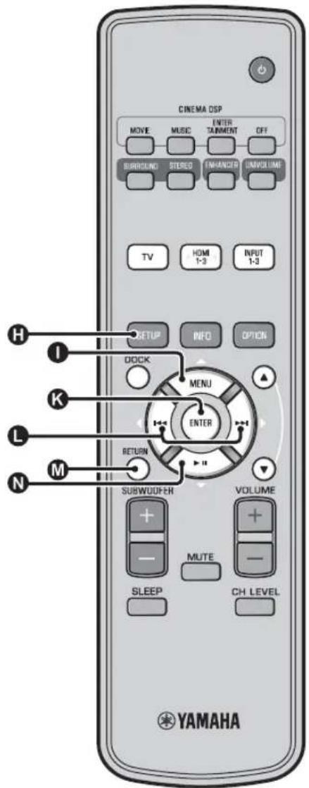 YAMAHA YRS2100 - Setup menu - 1