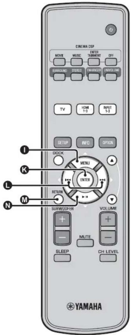 YAMAHA YRS1100 - Sous-menu : Canal de sortie, Surround - 5