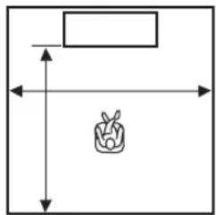 YAMAHA YRS1100 - Sous « Instal. paramètres 2/3 », réglez les dimensions de la pièce d'écoute. - 1