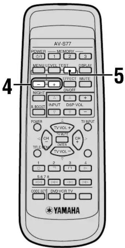 YAMAHA AVS77 - Regolare il livello del tono di prova using VOL +/- . (Effettuate la regolazione secondo il vosto livello di ascolto.) - 2