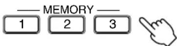 YAMAHA AVS77 - Vastleggen van de instellenen onder de MEMORY 1, 2 of 3 toets - 1
