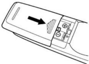 YAMAHA AVS77 - Einsetzen der Batterien - 3