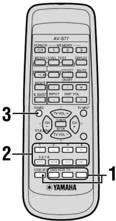 YAMAHA AVS77 - Impostazione del codice del fabbricante - 1