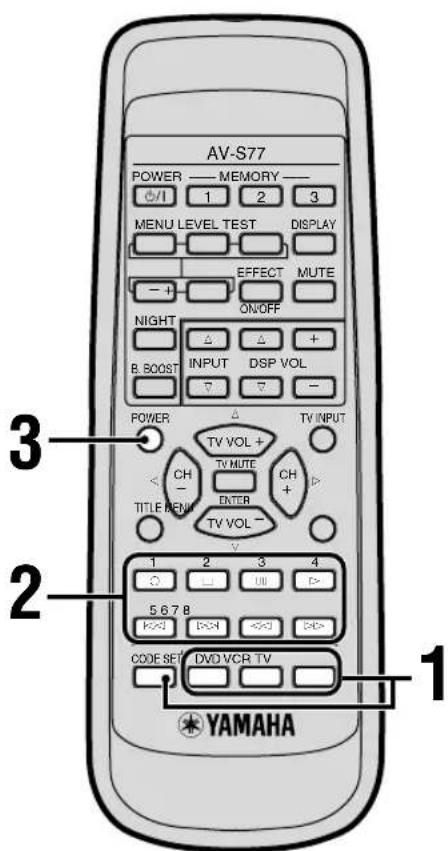YAMAHA AVS77 - Programmation d'un code fabricant - 1