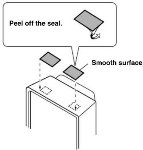YAMAHA AVS77 - Peel off the seal of the fastener with the smooth surface and apply to the positions determined in step 2. - 1