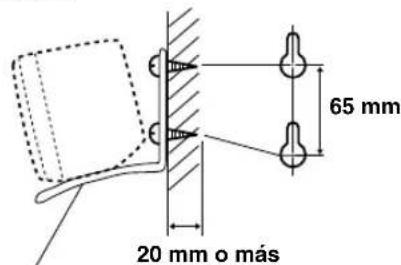 YAMAHA AVS77 - Fije dos tornillos sobresalientes adquiridos porSeparated (diámetro de uno 4 mm) en el lugar de la pared donde vaya a ser colgado el altozo trasero, y bajo monte la ménula en los tornillos sobresalientes. - 1