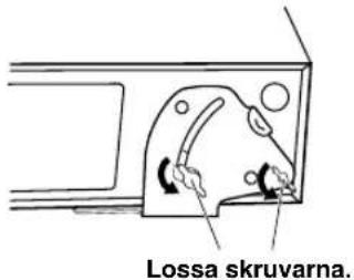 YAMAHA AVS77 - Lossa skruvarna som haller fast hojdjusteringsstottan. - 1