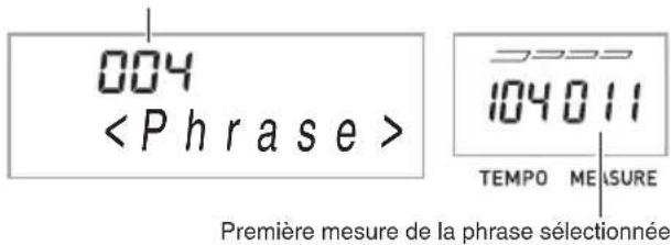 CASIO LK170 - Appuyez sur 19 (ou 8) pour avancer d'une phrase ou sur 7 pour reculer d'une phrase. - 1