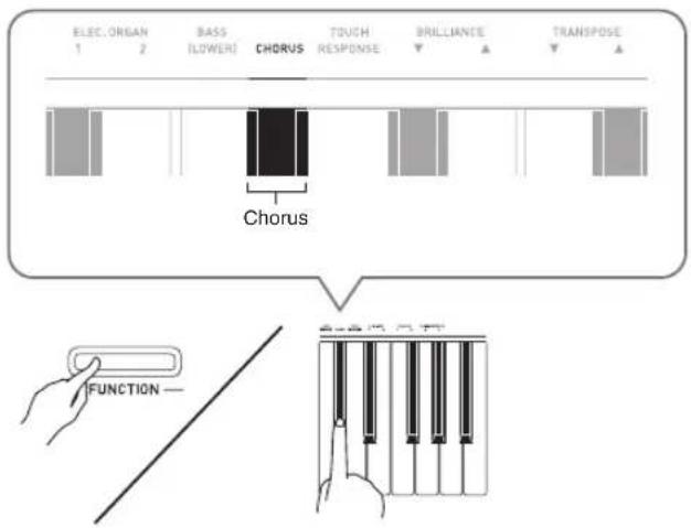 CASIO Celviano AP260 - Pour appliquer du chorus à une sonorité - 1