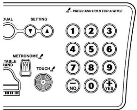 YAMAHA Portatone PSR450 - Indication du nom et du numero (morceau, style ou voix) - 2