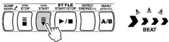 YAMAHA Portatone PSR450 - - Stop and Enter Synchro Start Mode (Arrêt et passage en mode synchronisé) - 1