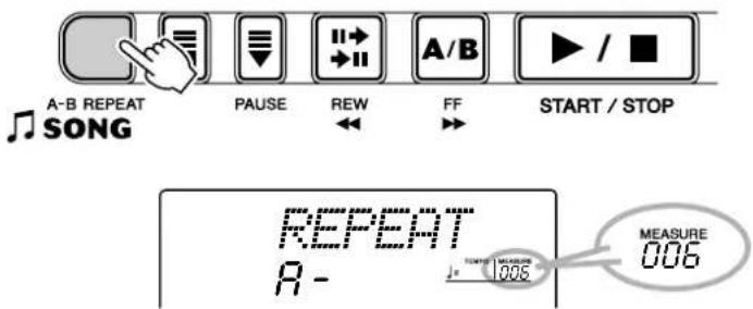 YAMAHA Portatone PSR290 - Tandis que vous jouez un morceau, paramétrez le point A (point de départ). - 1