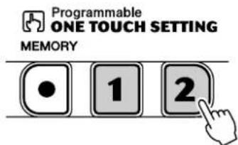 YAMAHA Portatone PSR290 - Appuyez sur la touche ONE TOUCH SETTING [1] ou [2]. - 1