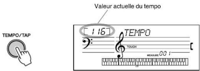 YAMAHA Portatone PSR273 - Appelez le réglage tempo. - 1