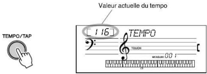 YAMAHA Portatone PSR273 - Appelez le réglage tempo. - 1