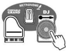 YAMAHA Portatone PSR350 - Appuyez sur la touche [DJ]. - 1