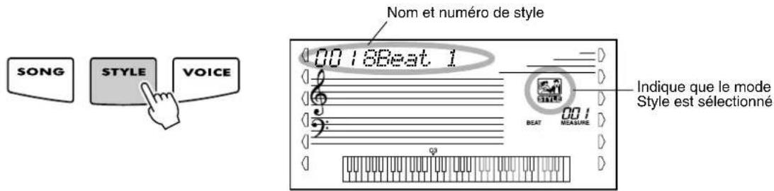YAMAHA Portatone PSR350 - Appuyez sur la touche [STYLE]. - 1