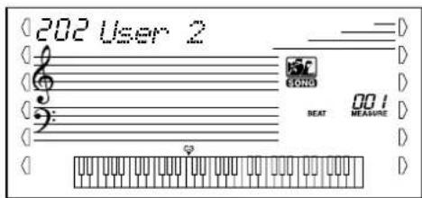 YAMAHA Portatone PSR350 - Choisissez un numéro de morceau utiliser pour effectuer l'enregistrement. - 2