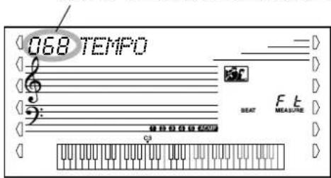 YAMAHA Portatone PSR350 - Appelez le réglage Tempo. - 2