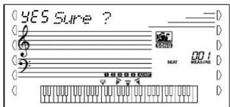 YAMAHA Portatone PSR350 - Lorsque le message « Sure? » (Certain?) apparait, appuyez sur la touche [+/YES] pour executer l'opération ou sur [-/NO] pour l'annuler. - 2