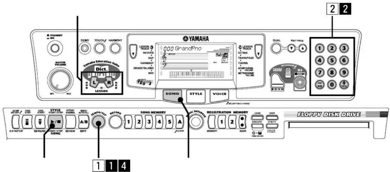 YAMAHA Portatone PSR350 - Pour apprendre à jouer un accord particulier - 9