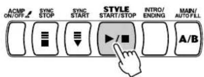 YAMAHA Portatone PSR350 - Appuyez sur la touche [START/STOP]. - 1