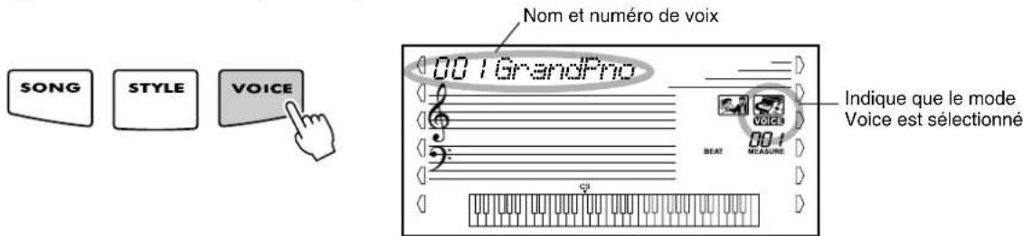 YAMAHA Portatone PSR350 - Appuyez sur la touche [VOICE]. - 1