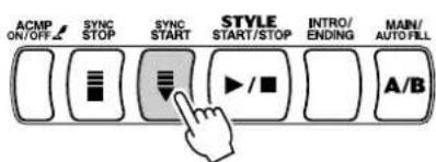 YAMAHA Portatone PSR350 - ■ Utilisation de la fonction Sync Start - 1