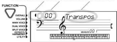 YAMAHA Portatone PSR275 - Réglages de fonction et indications - 2