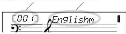 YAMAHA Portatone PSR275 - Indication du nom et du numero (morceau/style/voix) - 1