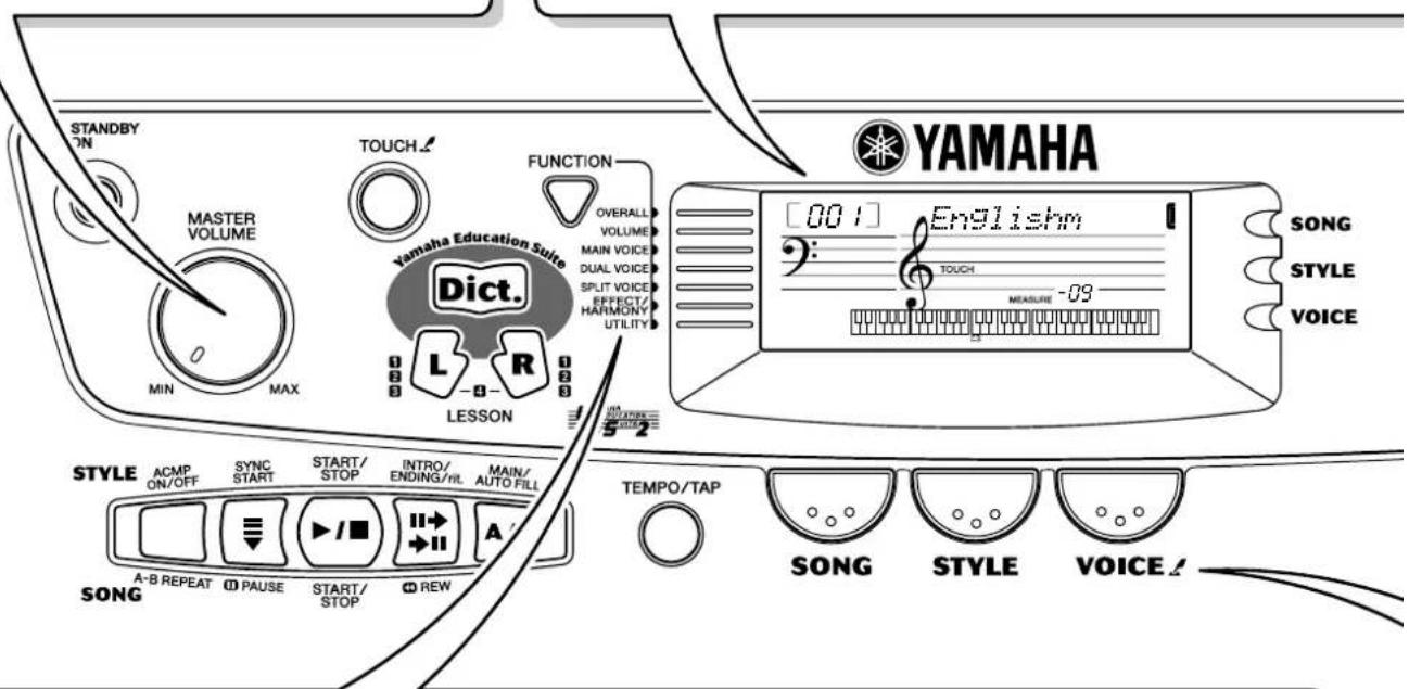 YAMAHA Portatone PSR275 - Indication du nom et du numero (morceau/style/voix) - 2