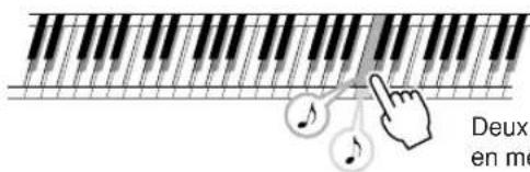 YAMAHA Portatone PSRE303 - Reproduction simultanée de deux voix - Dual - 1