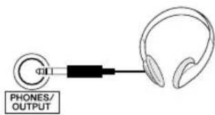 YAMAHA Portatone PSRE303 - Connexion d'un casque (prise PHONES/OUTPUT) - 1