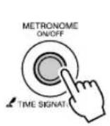 YAMAHA Portatone PSRE303 - Allumez le métronome et démarrez-le en appuyant sur la touche [METRONOME ON/OFF] (Activation/désactivation du métronome). - 1