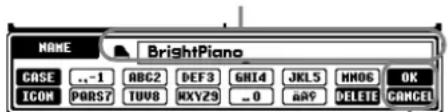 YAMAHA Portatone PSR2000 - Attribution d'un nom aux fichiers et aux dossiers - 6