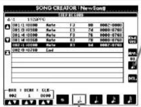 YAMAHA Portatone PSR2000 - Enregistrement de mélodies — Step Record (Note) - 11