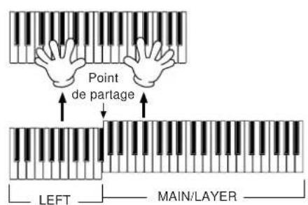 YAMAHA Portatone PSR2000 - Reproduction de voix différentes avec la main gauche et la main droite - 4
