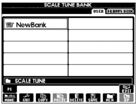 YAMAHA Portatone PSR2000 - Enregistrez les réglages effectués via les touches SCALE MEMORY dans un même fichier de banque d'accords de gamme (page 41). - 1