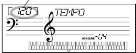 YAMAHA Portatone PSR170 - Appuyez sur la touche [TEMPO/TAP]. - 2