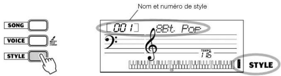 YAMAHA Portatone PSR170 - Appuyez sur la touche [STYLE]. - 1