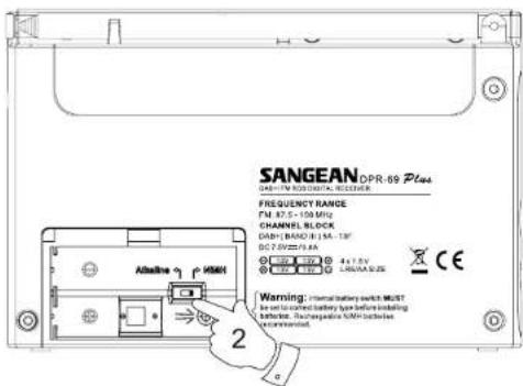 SANGEAN DPR69+ - Batteriebetrieb mit wiederaufladbaren Batterien - 1