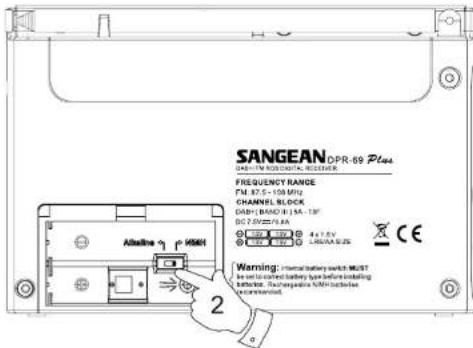 SANGEAN DPR69+ - Funcionamento con baterias recargables - 1