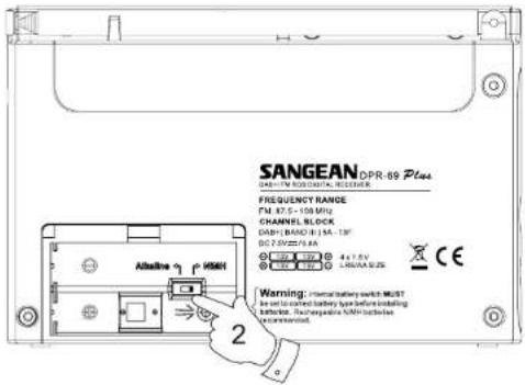 SANGEAN DPR69+ - Fonctionnement sur piles rechargeables - 1