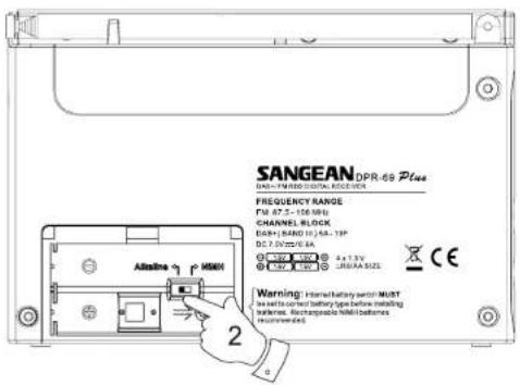 SANGEAN DPR69+ - Fonctionnement sur piles alcalines - 1