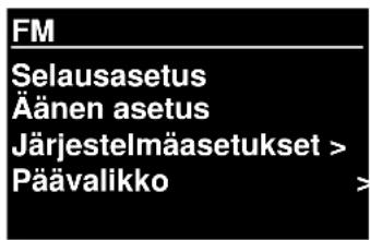 Soundmaster IR3000DAB - Valikossa liikkuminen - 1